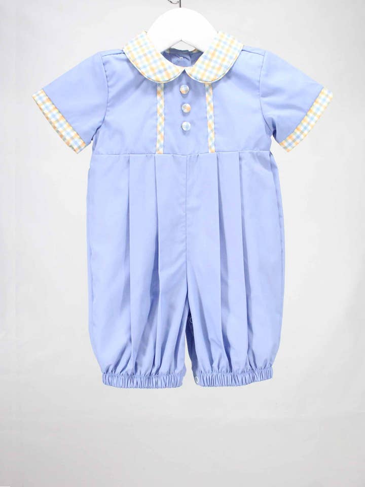 Fall Plaid Garden Benjamin Overall for wholesale by Charming Little Ones