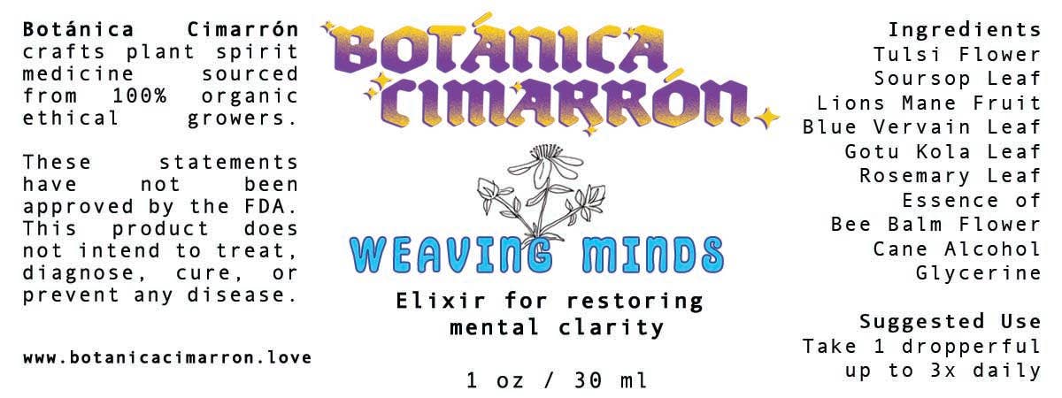 Bótanica Cimarrón - Wholesale Tincture - Weaving Minds | Organic Herbal Tonic for Cognitive Clarity2