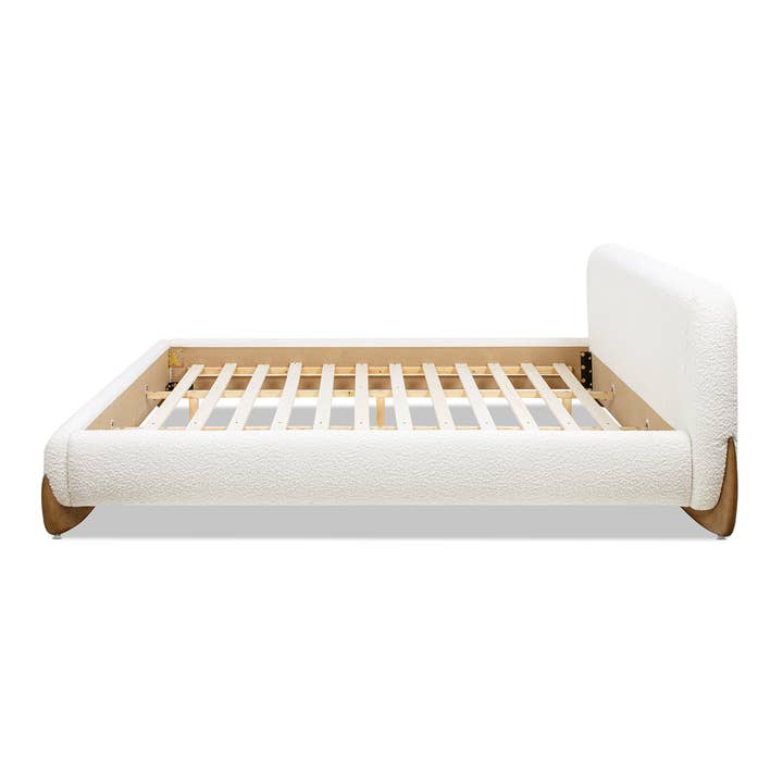 Jennifer Taylor Home - Wholesale Bed - Alpine Puffy Modern Platform Bed Ivory White Boucle5