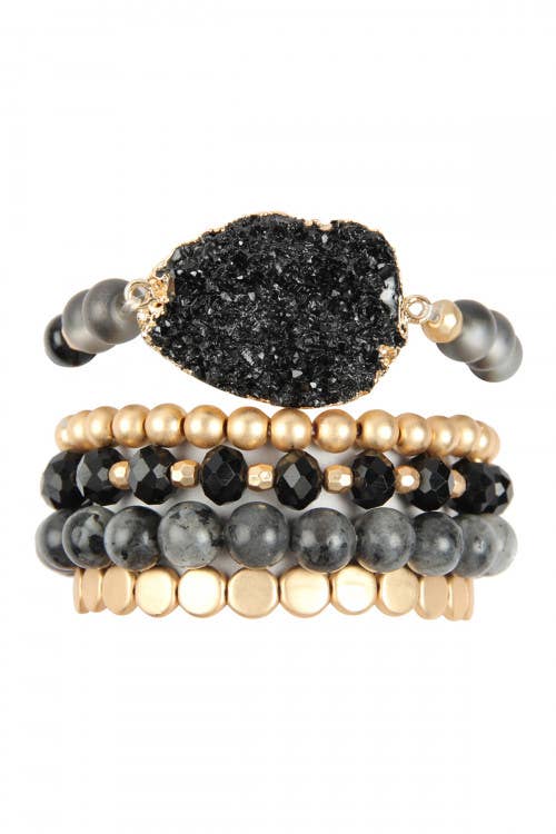 MYS Wholesale Inc - Wholesale Charm/Dangle Bracelet - Druzy Charm Mixed Bracelet Set0