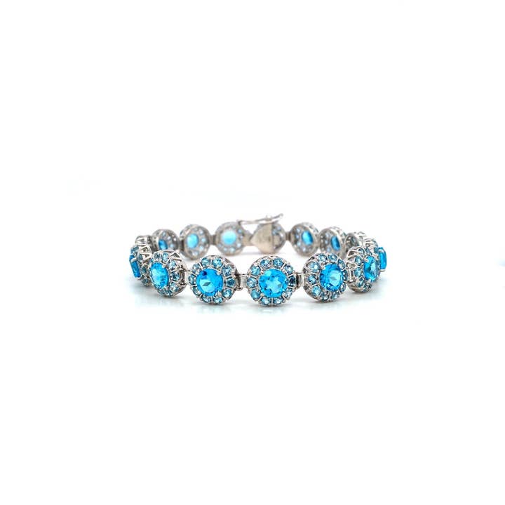 Bracelet topaze bleue en argent sterling .925 - KSD 4743 pour la vente par Kotawala Jewels