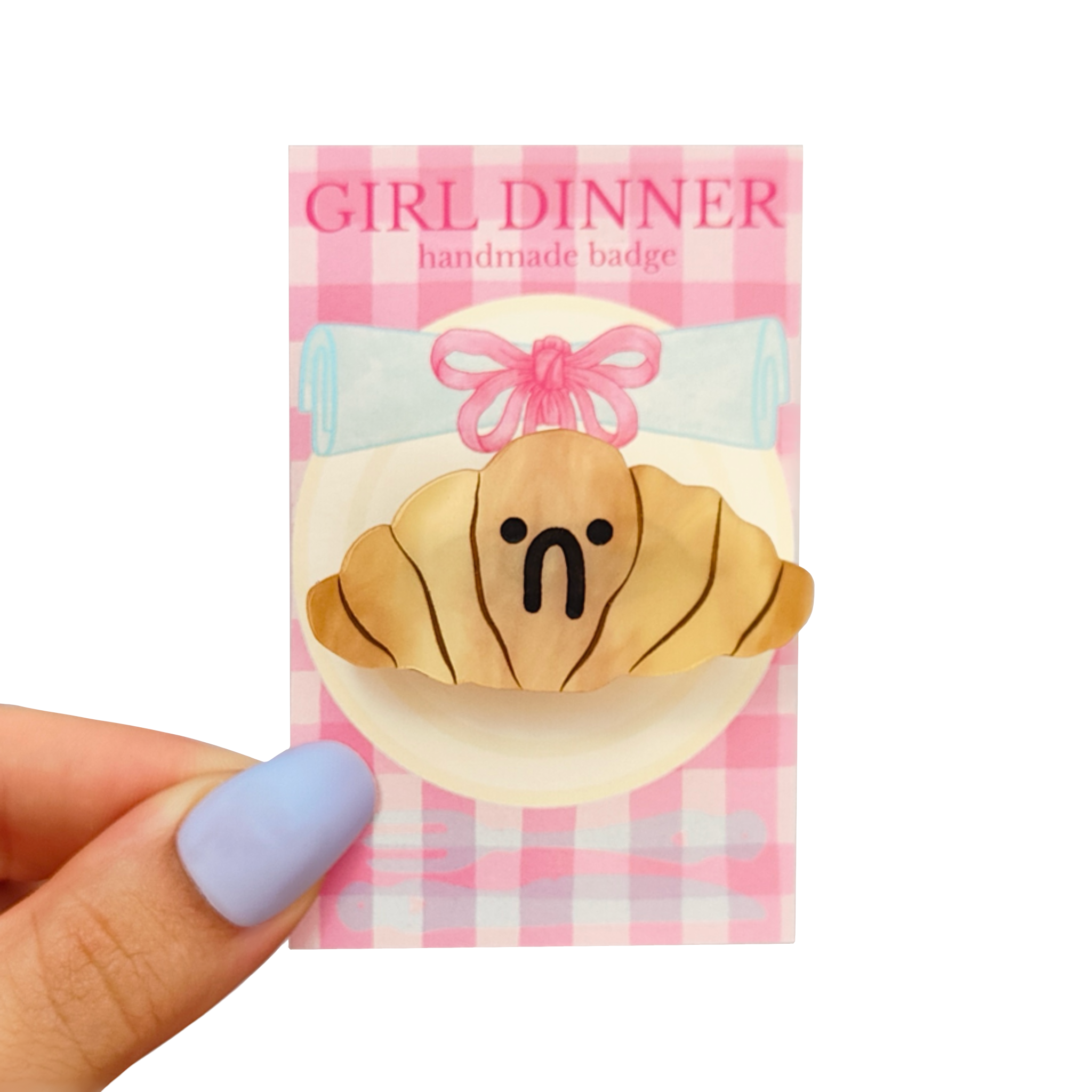Mimo - Wholesale Lapel Pin/Button - Cute Acrylic Croissant Pin Badge 1