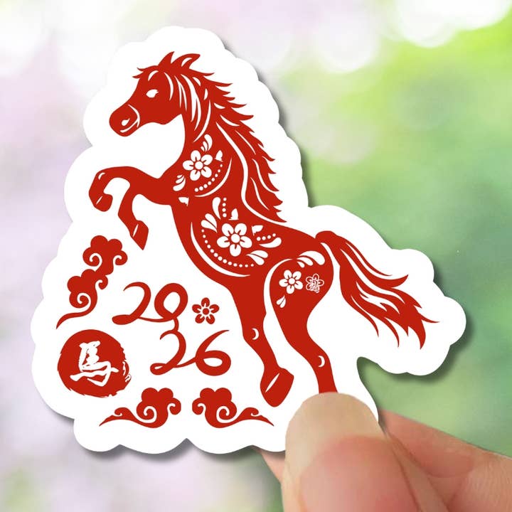Chinese New Year Sticker, Year Of The Horse 2026 for wholesale by Apsara Labels