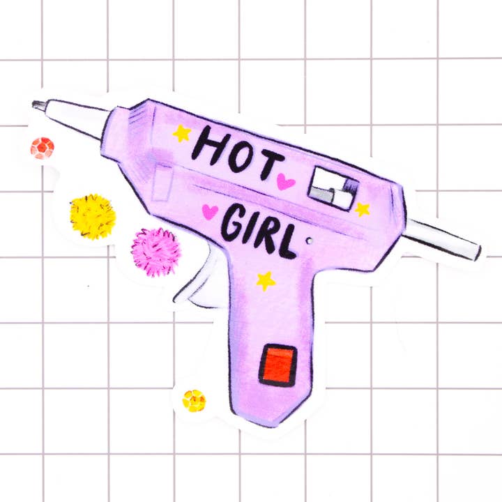 Hot Girls Craft Vinyl Sticker for wholesale by Amy Hartelust Art and Illustration
