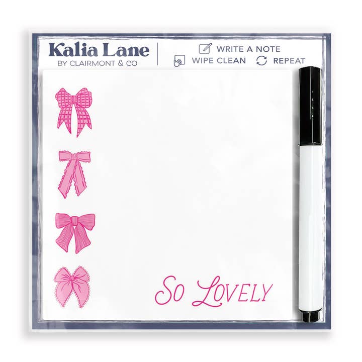 Gifts for Girls, Bows, Dry Erase, Glass Sign, Grad Gift for wholesale by Clairmont & Co