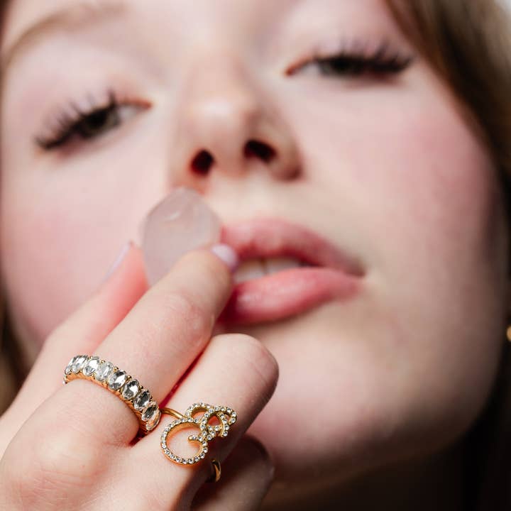 Vienna Domani Jewelry - Wholesale Multi-Stone Ring - Iced Initial Ring8