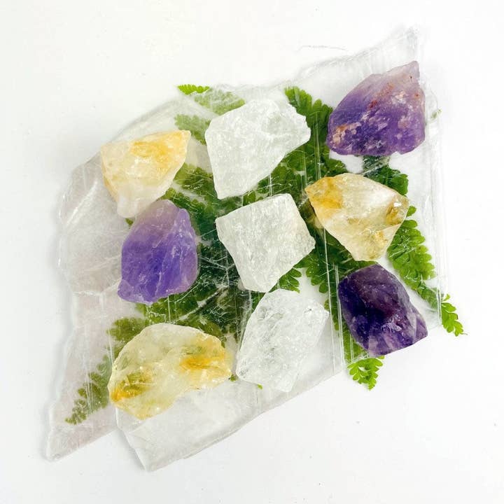Rock Paradise - Wholesale Spiritual Stone/Crystal - Crystal Rough Stone Energy Set - Amethyst, Quartz, Citrine