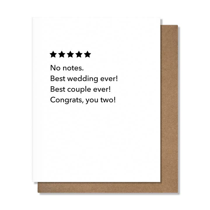 Mariage sans notes - Carte de mariage pour la vente par Pretty Alright Goods