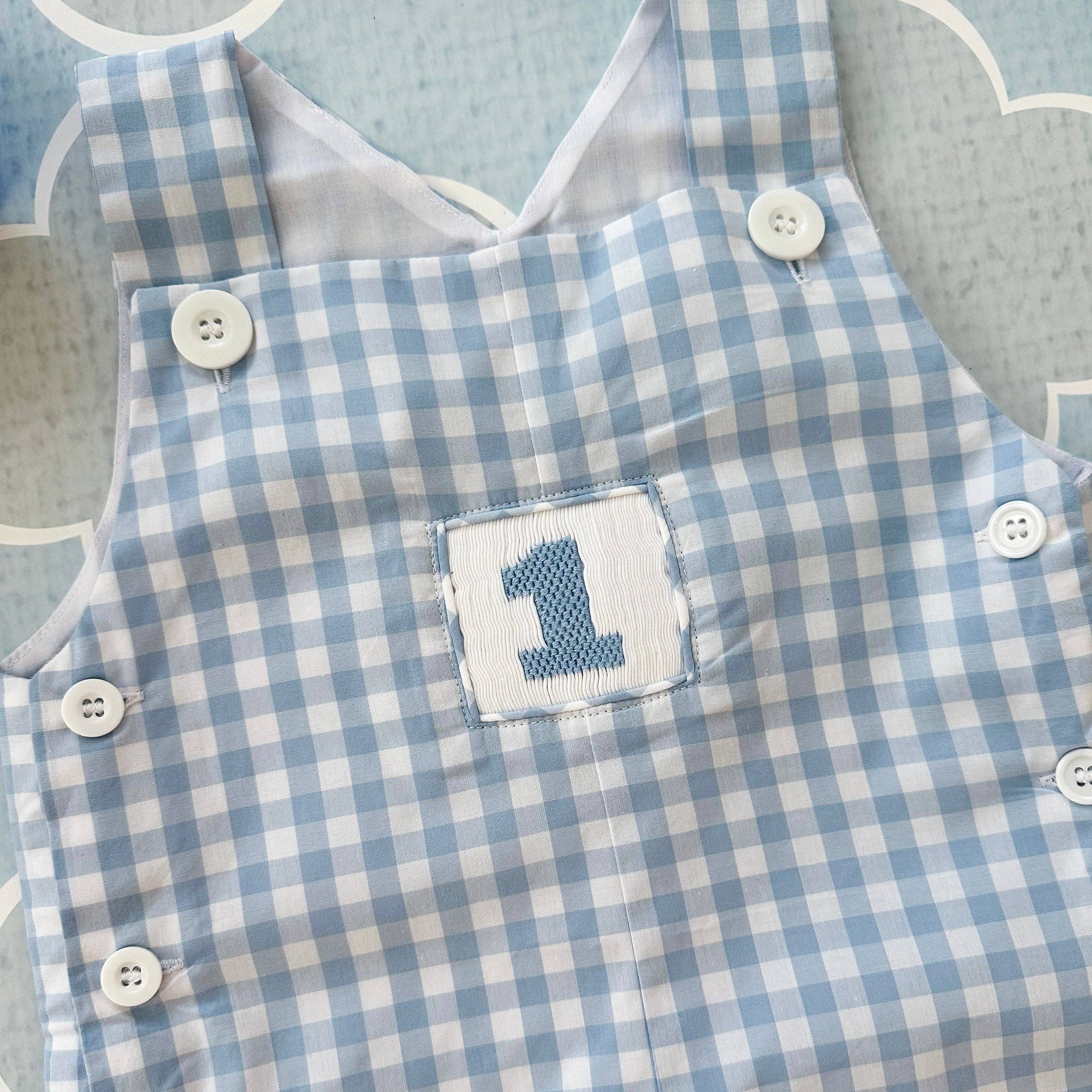 Seven Lantern Lane - Wholesale Jumpsuit - Baby - Boys Smocked First Birthday Jon Jon3