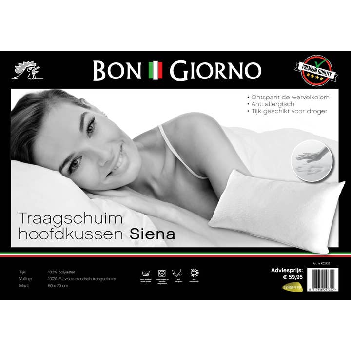 Bon Giorno – wholesale Bedding pillow – NEW. Bon Giorno memory foam cushion Siena bed textiles