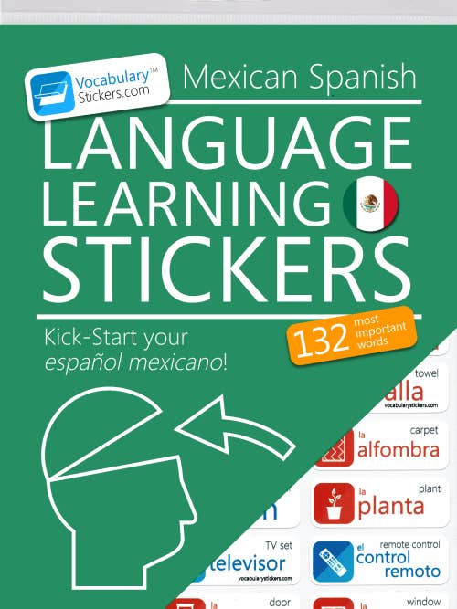 🇲🇽 Mexican Spanish Language Learning Stickers for wholesale by VocabularyStickers.com