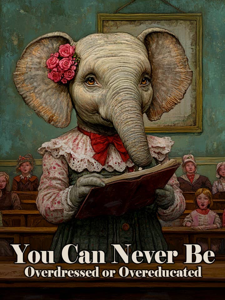 You can never be overdressed or overeducated - Teacher & Education Art Prints - 8"x10" Artwork for 11"x14" Frame for wholesale by Mowbi