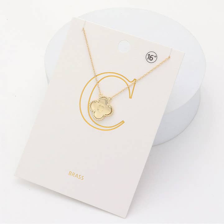 Sensibling Corp. - Wholesale Pendant/Charm Necklace - Quatrefoil Initial I Pendant Necklace
2