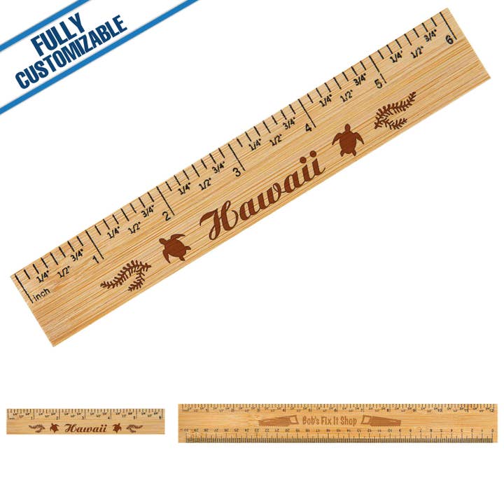 Règle en bambou gravé entièrement personnalisable pour la vente par GiftWorksPlus