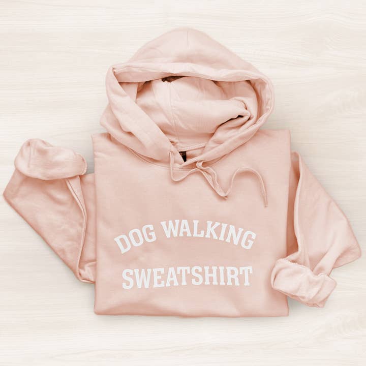 Poppy & Lou - Wholesale Graphic Sweatshirt - Women's - Dog Walking Sweatshirt — Cream & Blush6