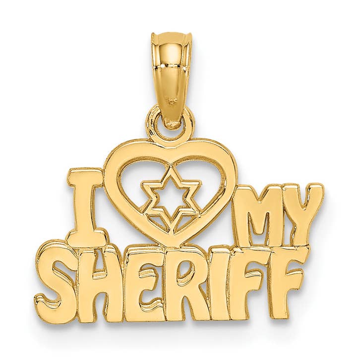 10k I HEART MY SHERIFF Charm for wholesale by Sophia Jewelers