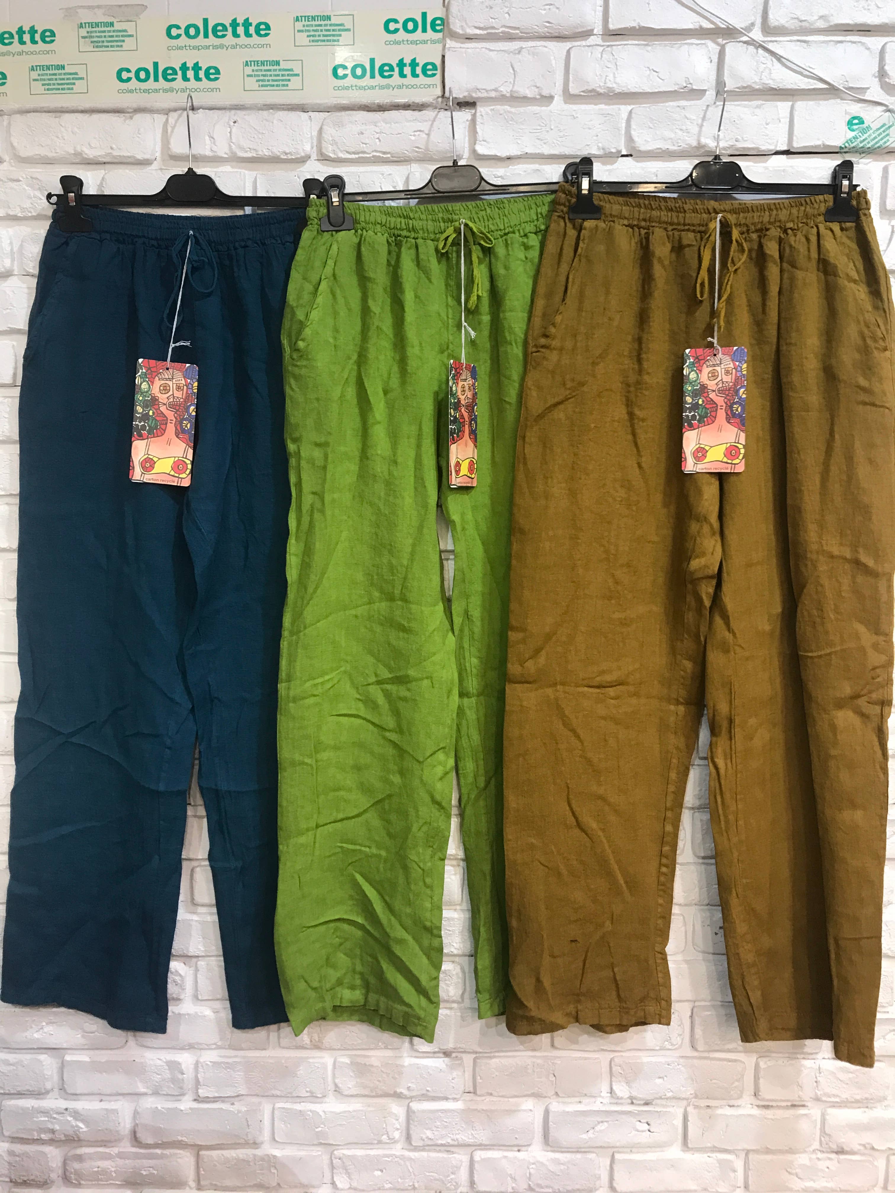 la maison des fibres naturelles - Wholesale Pants - Women's - Straight linen trousers 630132 100% linen21