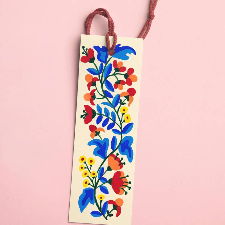 Blue Flower Bookmark for wholesale by Wild Juniper Art Studio