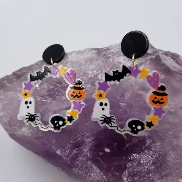 Brincos Acrílico Goth Halloween por atacado de magnolia jewelry