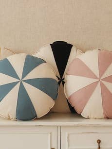 “Blue Candy” Patchwork Pillow for wholesale by Moi Mili