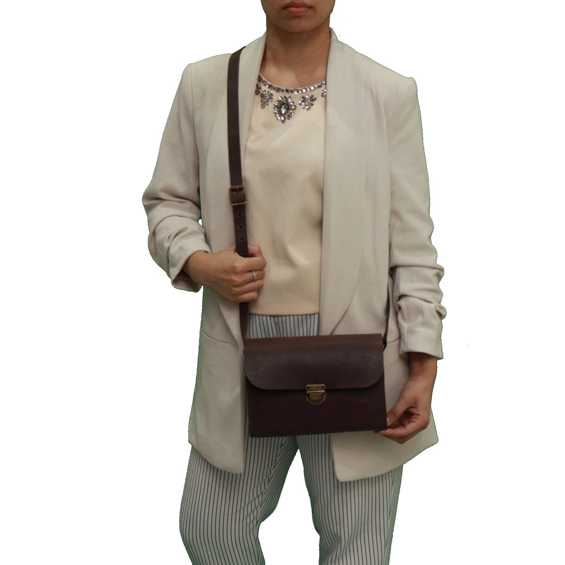 Ranger Brown Leather Satchel - Leilani for wholesale on Faire6
