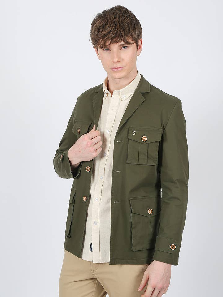 Khaki Saharan Jacket for wholesale on Faire0