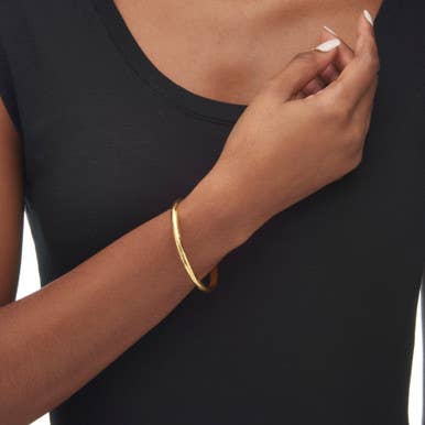 PalmBeach Jewelry - Wholesale Bangle Bracelet - Etched Bangle Bracelet in 18k Gold Over Sterling Silver3