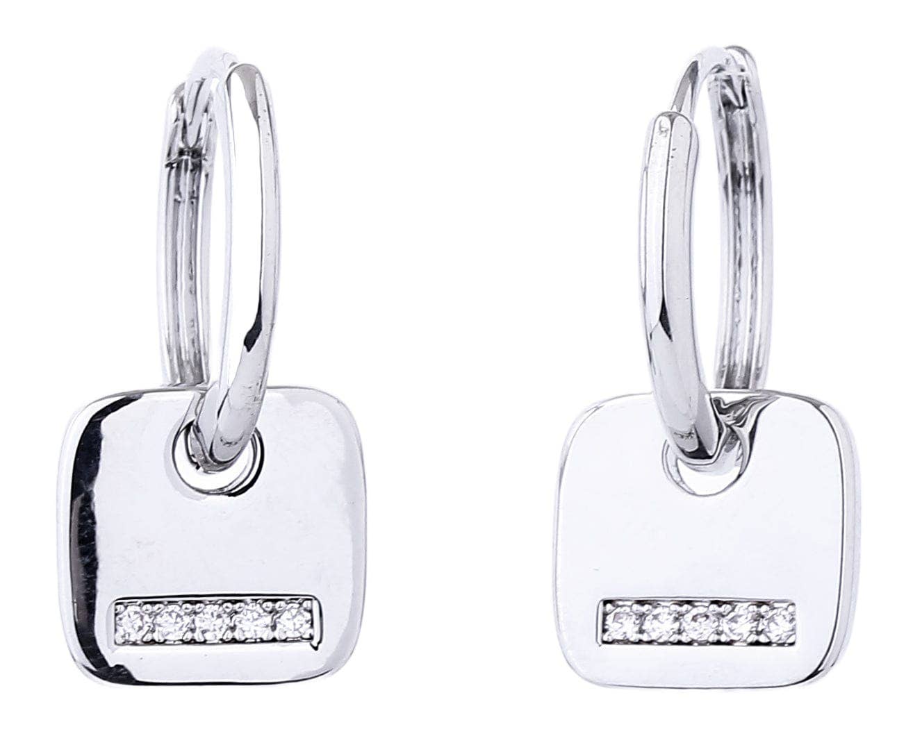 MiMi Wholesale - Wholesale Hoop Earrings - SJE310535 14K Dipped CZ Paved Tagged Hoop Earrings3