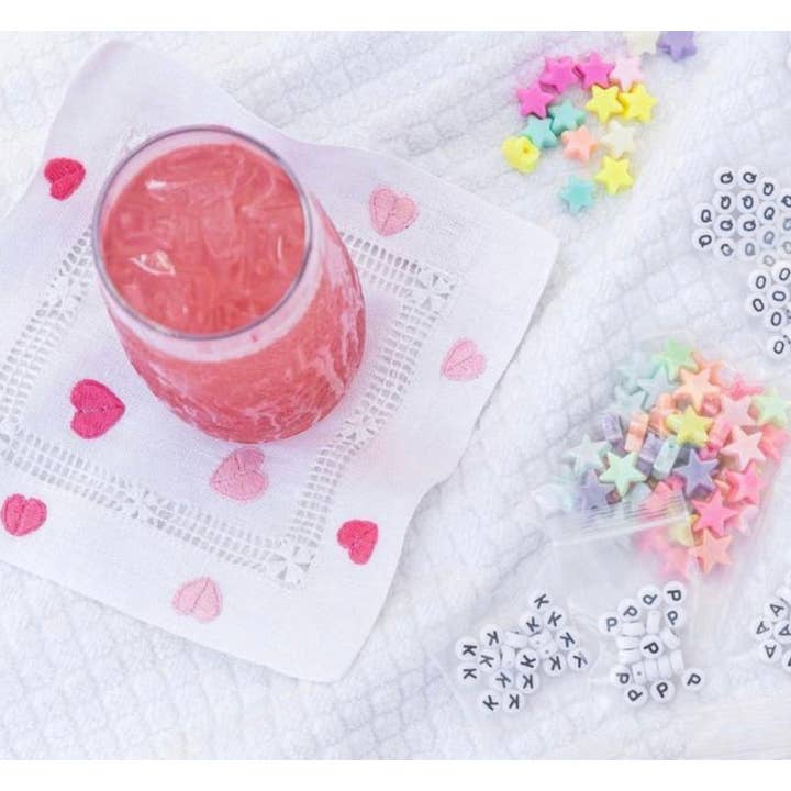 Hibiscus Linens - Wholesale Dinner & cloth napkin - Pink and Blush Hearts Cocktail Napkin1