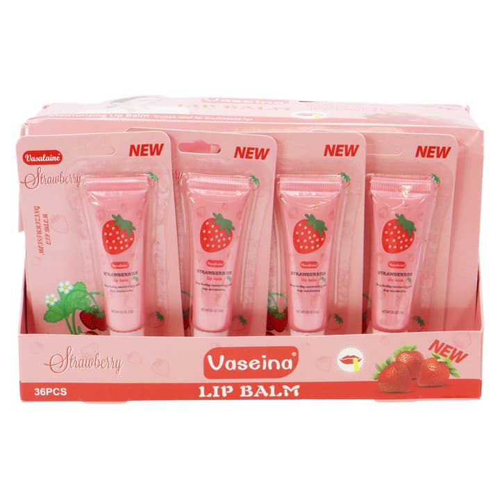 Cap Zone - Wholesale Lip Balm - Strawberry Scented Gel Lip Balm Squeeze Tube - 36 pcs