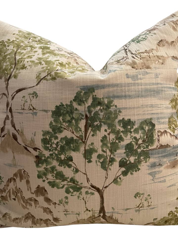 Celeste Landscape Throw Pillow with Feather Insert for wholesale by Dahlia & Grace pillows
