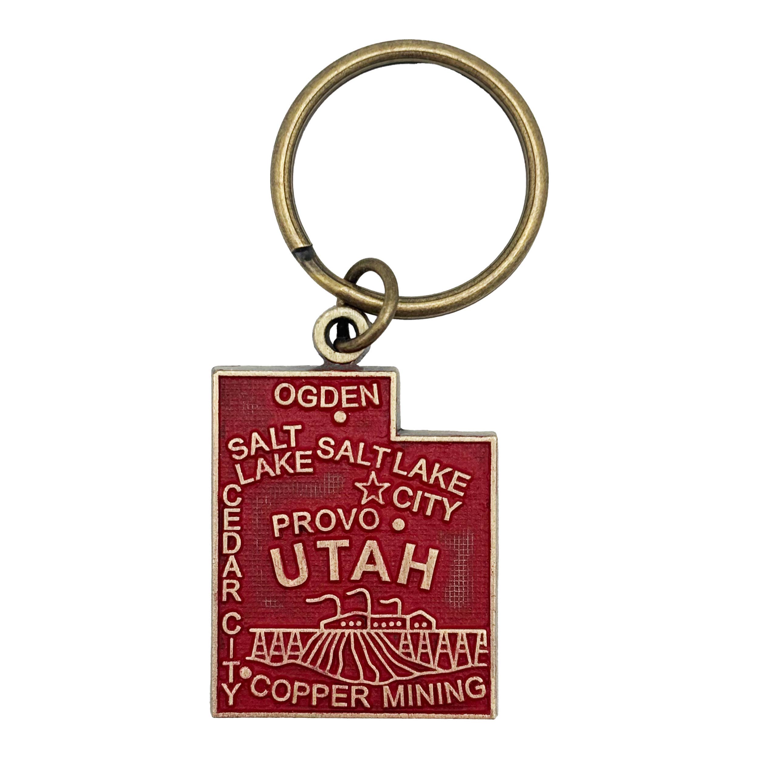 Gleeful Peacock - Wholesale Keychain - Unisex - Utah Vintage State Map Keychain1