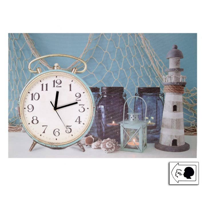 Reloj Cuadro Led Mar Madera Con FaroCM60x40x2,2 para venta al por mayor de Vacchetti