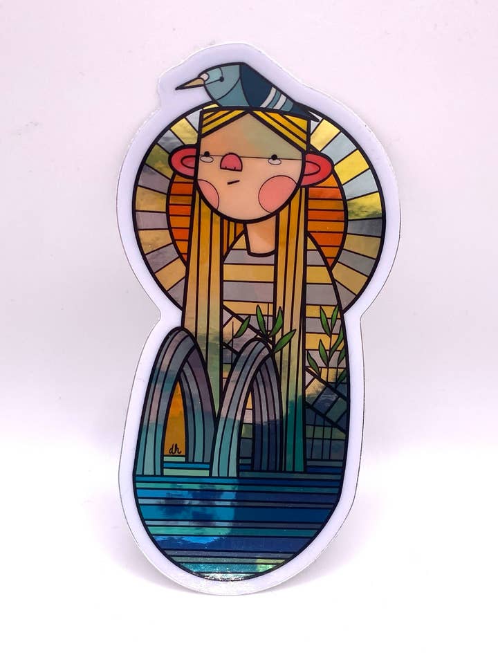 Metallic Marsh Girl Vinyl Sticker for wholesale by mightypigeon