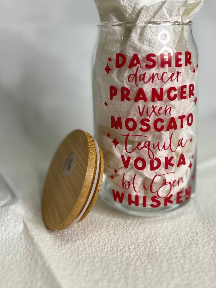 Dasher, Prancer... Tumbler de Vidro por atacado de HooneyTunes Unlimited