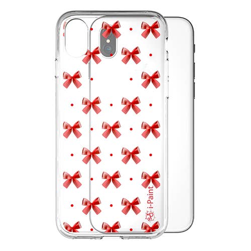 i-Paint - Wholesale Phone Case - Women's - Case Soft Clear for iPhone X/XS - RED BOW Design in Italy