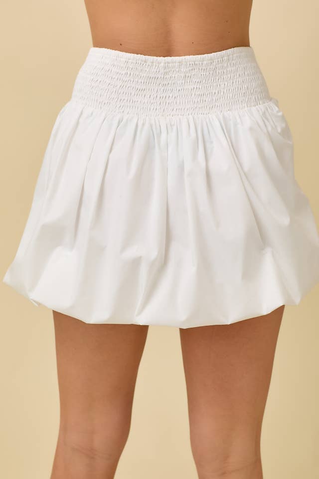 Main Strip - Wholesale Shorts - Women's - Bubble Skort With Ribbon Bow Tie Pocket Detail8