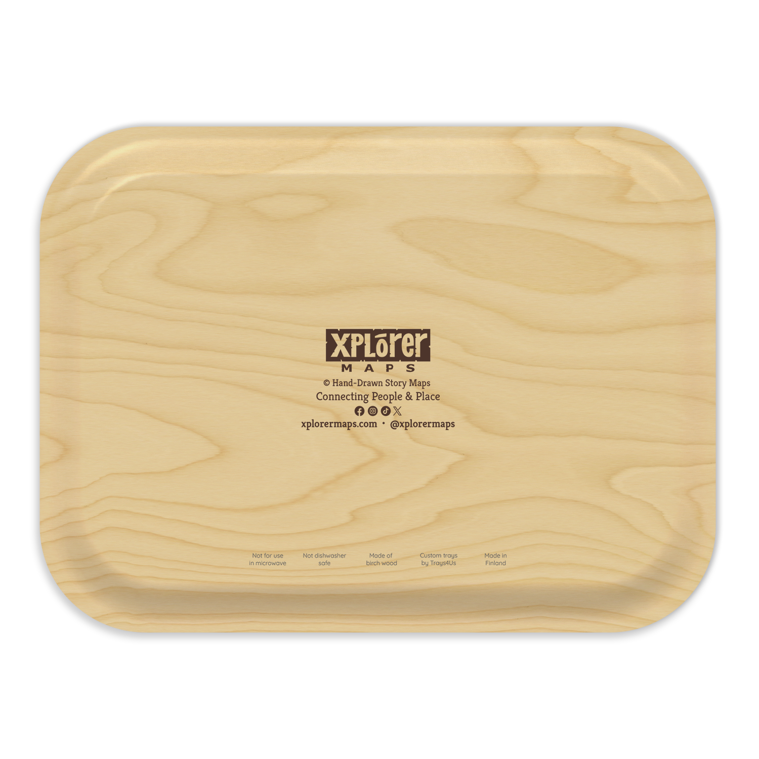 XPLORER MAPS - Wholesale Serving Tray - Adirondacks Map Wooden Serving Tray 7