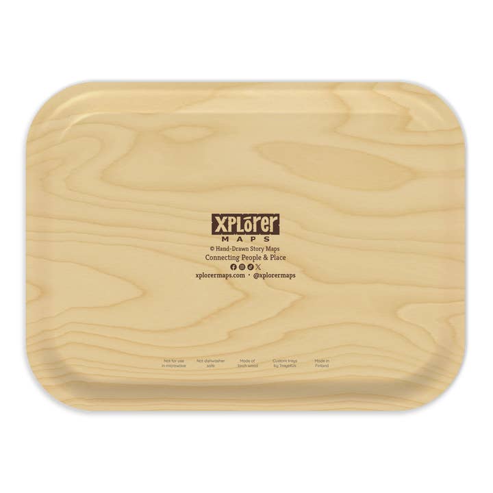 XPLORER MAPS - Wholesale Serving Tray - Adirondacks Map Wooden Serving Tray 7