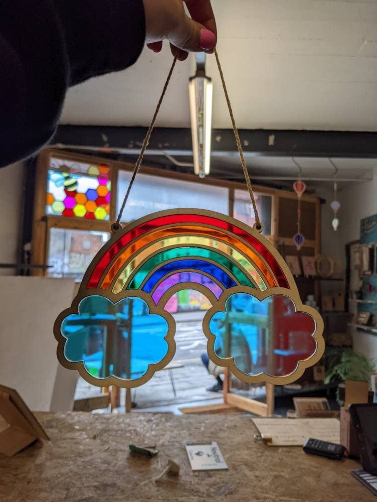 Bristol Design Forge Ltd – wholesale Suncatcher – Rainbow Stained Glass Window Hanging Pride LGBTQ+2