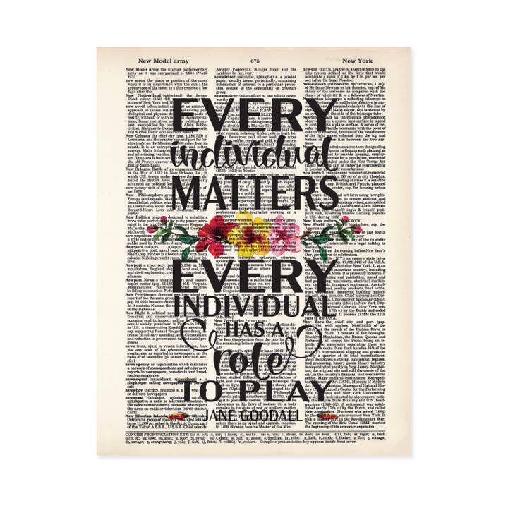 Mujeres empoderadas: cada individuo importa - Jane Goodall para venta al por mayor de Blue Twist & Co