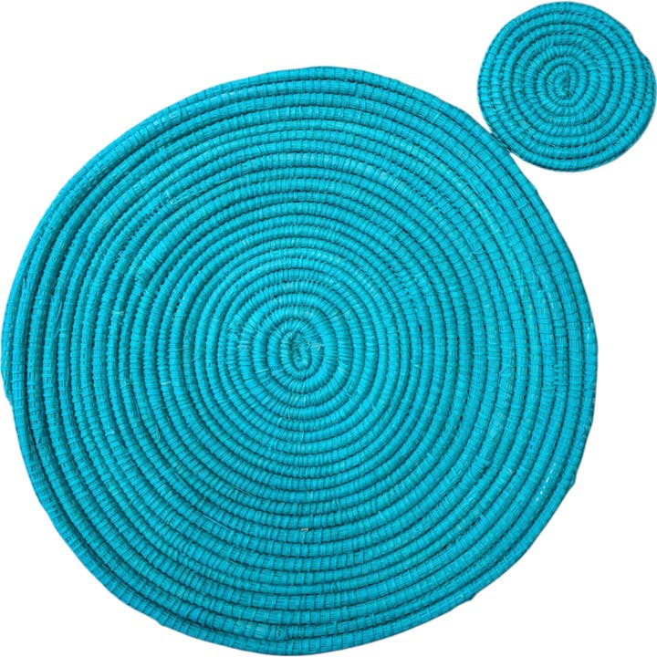 ARIANDI - Wholesale Placemat - Set of 4 Handwoven Toquilla Straw Placemats - Spiral Design3