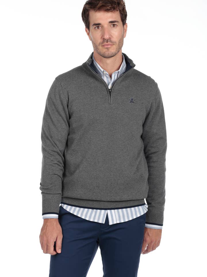 Jersey Media Cremallera Hombre The Time Of Bocha GRIS.OSC para venta al por mayor de The Time of Bocha