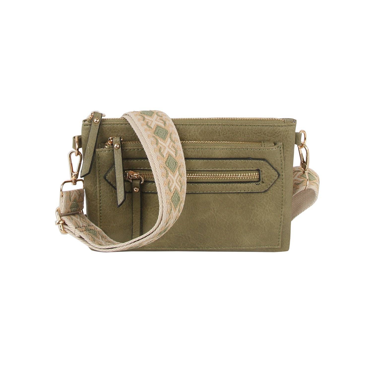 Handbag Factory Corp – wholesale Axelväska - Dam – Liten retangulär främre gitarrrem med dragkedja crossbody10