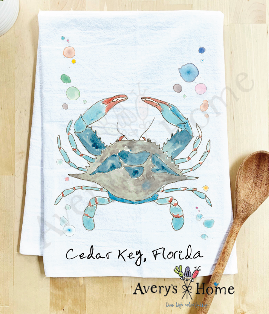 Avery's Home - Wholesale Tea Towel - Blue Crab Ocean Customizable Coastal Tea Towel8