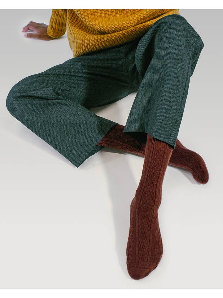 sheec socks - Vente Chaussettes – femme - Chaussettes en Laine Tricotées en Câble | Terracotta2