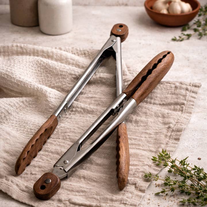 Acacia Wood Tongs, Set of 2 for wholesale by Busa Designs