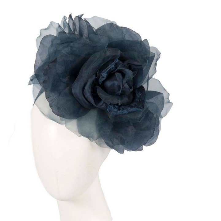 Large silk flower headband fascinator for wholesale by Max Alexander by Cupids Millinery Melbourne