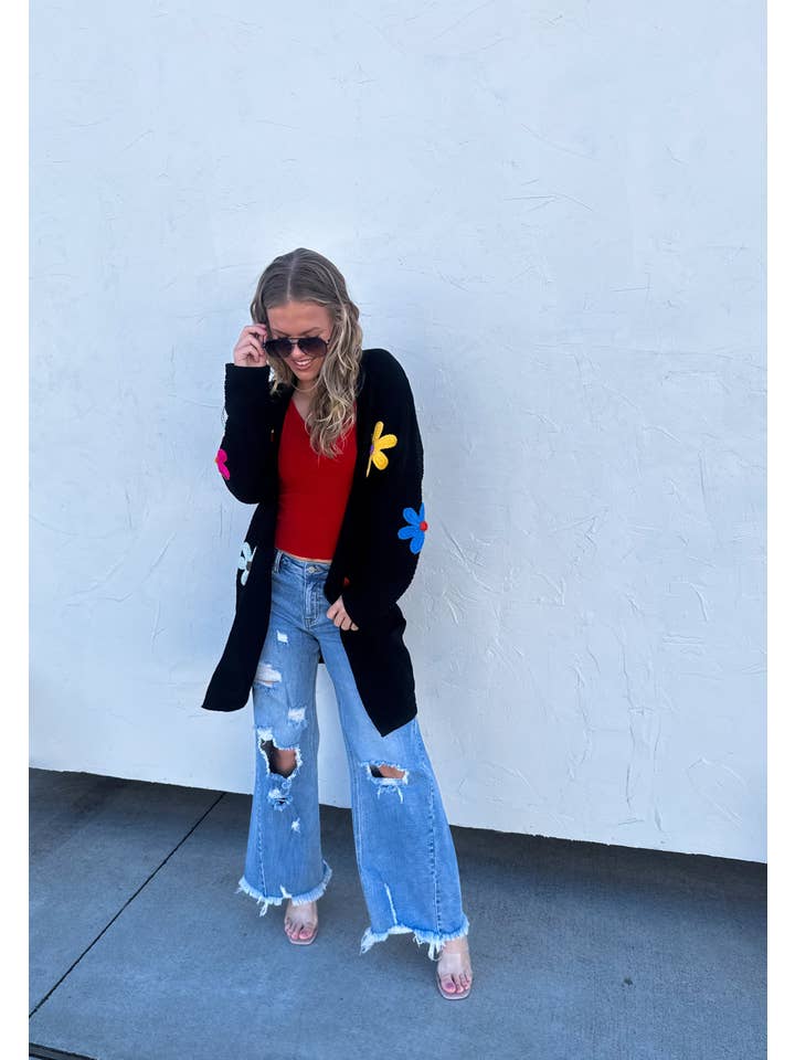 BLAKELEY - Wholesale Cardigan - Women's - HARMONY FLOWER KNIT CARDIGAN8