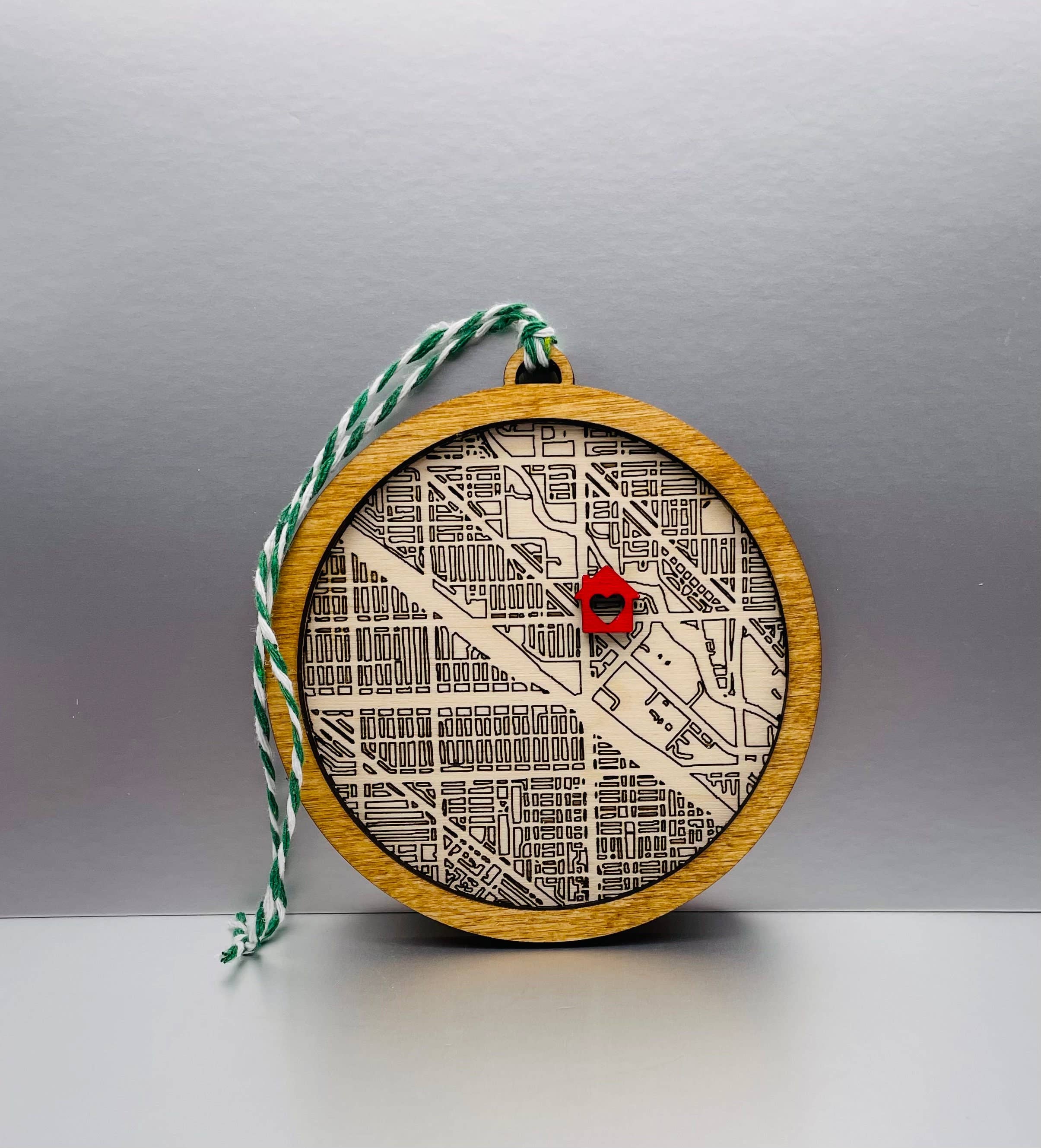 BoldLifeDesign - Wholesale Ornament - ANY Custom City Map Ornament - Street Grid Map Ornament3